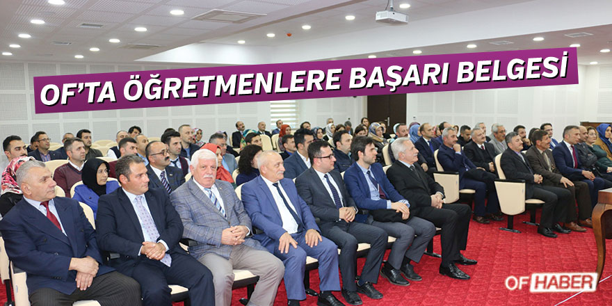 Öğretmenlere Başarı Belgesi