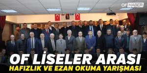 Liseler arası hafızlık ve ezan okuma yarışması Of’ta yapıldı