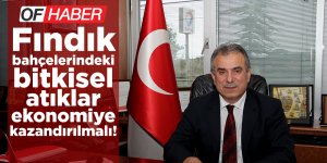 Fındık Bahçelerindeki Atıkların Değerlendirilmesi Talebi